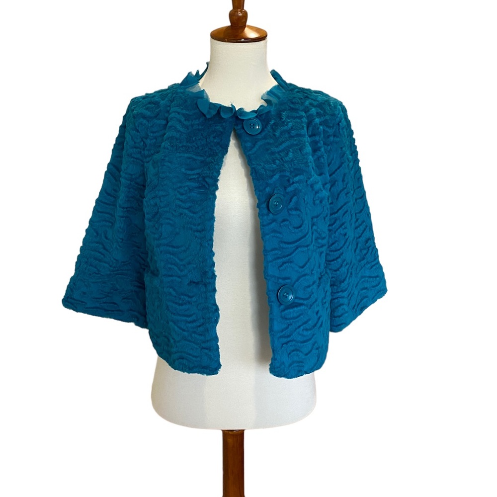LIST Women’s fur jacket with scarf. Genuine Rabbit Fur. Size S